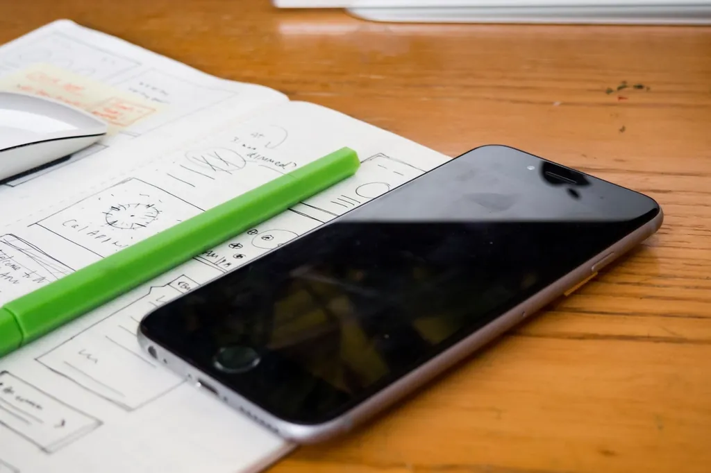 Wireframe sketches of a web page layout showing heading structure planning