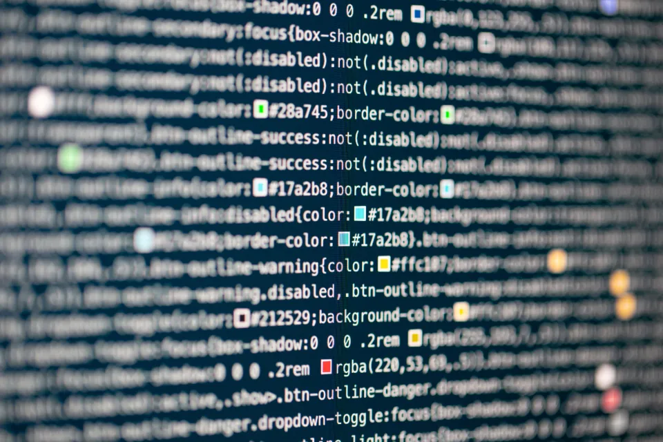 Close-up of website source code representing robots.txt and noindex rules